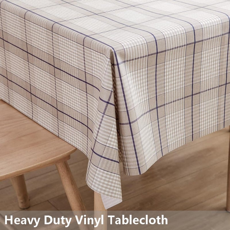 TruDelve Heavy Duty Vinyl Table Cloth for Kitchen Dining Tables Wipeable PVC Tablecloth for Rectangle Table (54'' x 108'', Lattice-3) - Image 2